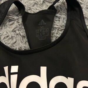 Adidas Black and White Logo Bra